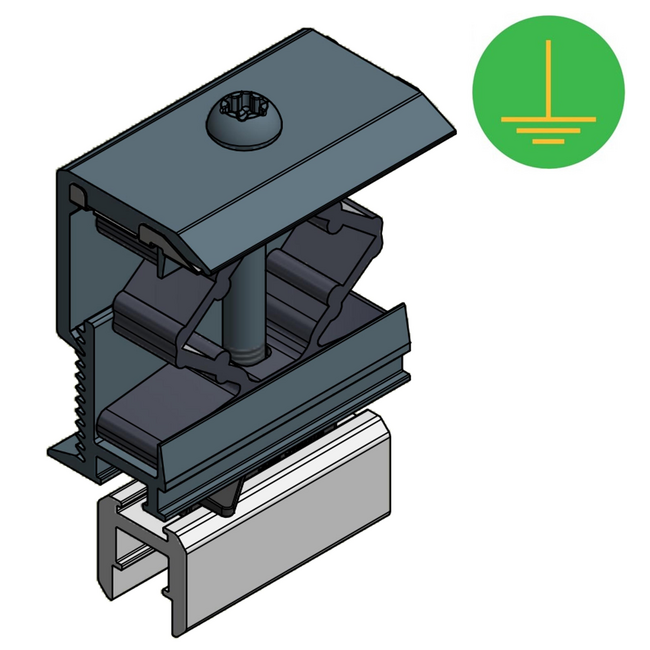 Van der Valk | ValkPitched - Clamp | Alu. End Clamp for Side+ profile | Black - Van Der Valk