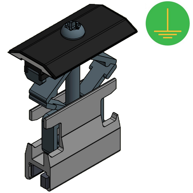Van der Valk | ValkPitched - Clamp | Alu. Profile mid clamp | Black - Van Der Valk
